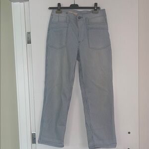 Pilcro Blue Striped Straight Leg Carpenter Jeans